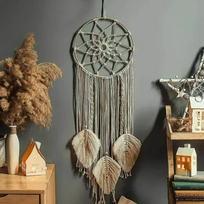 Produktbild von Traumfänger Makramee Wandbehang Wandteppich Tapisserie Boho Deko