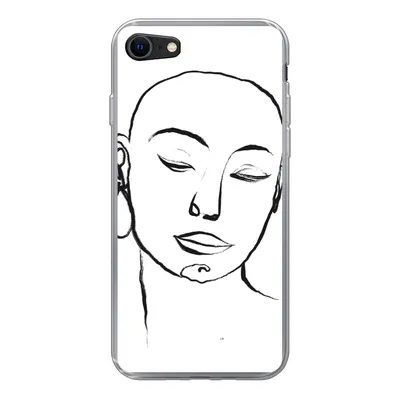 Produktbild von MuchoWow® Handyhülle Schutzhülle Hülle für iPhone SE 2020 Frau - Gesicht - Porträt Silikon Softcase Handy Hülle - Kartenbesitzer