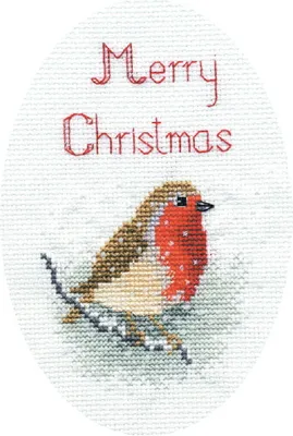 Zdjęcie produktu dla Bothy Threads Zestaw do haftu krzyżykowego "Snow Robin", 9x13.3cm, DWCDX03