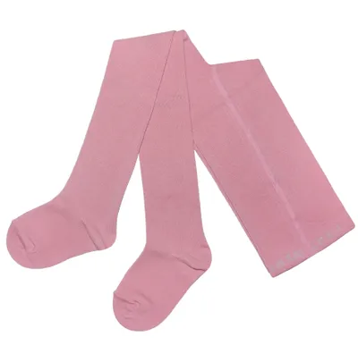 Produktbild von Kinder Strumpfhosen aus Baumwolle Einfarbig Pastell Altrosa Größe 134-146