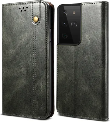 Image de Etui pour Samsung Galaxy S22 Ultra 5G, étui en cuir avec fonction stand vert
