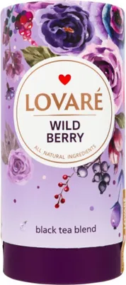 Produktbild von Lovare Schwarzer Ceylon-Loseblatt-Tee mit Beeren und Blütenblättern. Wildbeeren 80 g