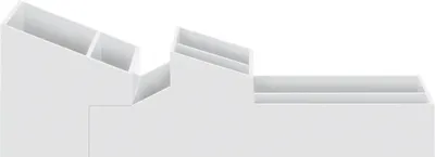 Produktbild von spirella Kosmetik Aufbewahrung Make up Organiser Skyline aus ABS individuell erweiterbar 2-teilig - passt in Spiegelschränke 8,5x30,7x7cm Weiß