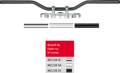 Produktbild von TRW Stahllenker Superbike Comfort, verchromt CB250 MC26 SV650 AV Street Triple D67LD XJR1300 RP06 Co