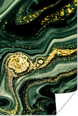 Produktbild von MuchoWow® Poster Marmor - Gold - Glitter - Grün - Marmoroptik - Luxus 80x120 cm - Papierdruck