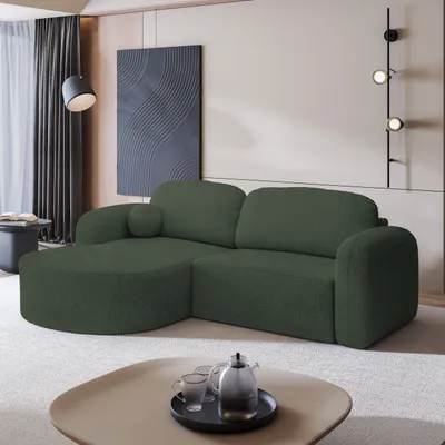Produktbild von Masseno Ecksofa AMILIA L-S mit Schlaffunktion L-Form, Sofa mit Bettkasten, Wohnzimmersofa, Couch, Soffa, Bettsofa, Couchgarnitur- Grün, QUELLE 37