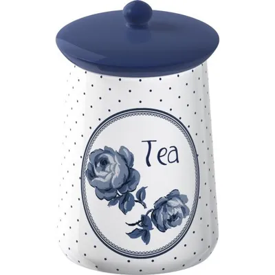 Zdjęcie produktu dla Pojemnik na herbatę TEA niebieski biały h. 16cm d. 9cm Katie Alice Creative Tops