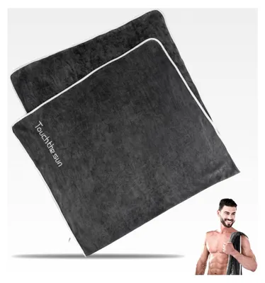 Produktbild von Fitnesshandtuch 140x70cm, Mikrofaser XXL, Rutschfest & Schnelltrocknend, Grau für das Fitnessstudio