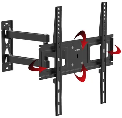 Produktbild von VCM Universal TV Wandhalterung 32-55 Zoll bis 25 kg | 10 Grad neigbar kippbar | 90 Grad schwenkbar | ausziehbar | VESA bis max. 400x400 | Halter Fernsehhalter mit Wasserwaage | Fernseh Halterung B-SN400