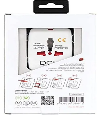Zdjęcie produktu dla Dcu Tecnologic Uniwersalny adapter do UE Wielka Brytania USA Australia Chiny i Japonia Czarny Czarny Jeden rozmiar