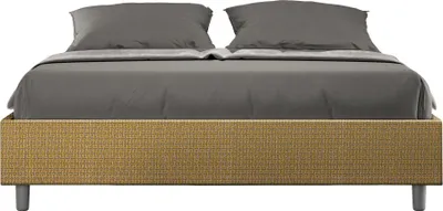 Produktbild von ITYHOME - Gepolstertes Bett mit Bettkasten 160x190 mit Stoffbezug Labirinto 06 Gelb Azelia