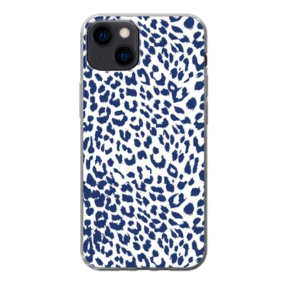 Produktbild von MuchoWow® Handyhülle Schutzhülle Hülle für iPhone 13 Panther Druck - Blau - Abstrakt Silikon Softcase Handy Hülle - Karteninhaber