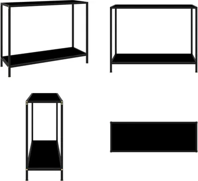 Produktbild von vidaXL Konsolentisch Schwarz 100x35x75 cm Hartglas - Konsolentisch - Konsolentische - Wandtisch - Wandtische
