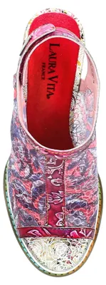 Produktbild von Laura Vita Damen Hochfront Sandalette Pieptoe Pailletten LEDAO 20, Größe:40 EU, Farbe:Violett