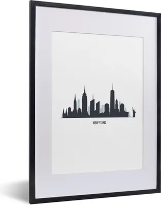 Produktbild von MuchoWow® MuchoWow® Gerahmtes Poster New York - USA - Skyline 30x40 cm - Poster mit zchwarzem Bilderrahmen - Wandposter Schlafzimmer