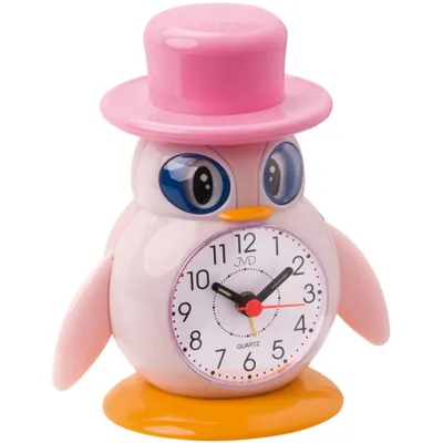 Produktbild von JVD SR52.2 Wecker Kinderwecker Pinguin rosa pink Pinguinwecker für Kinder