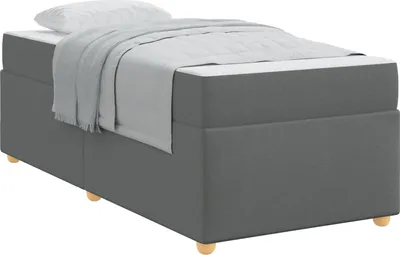 Produktbild von vidaXL Bettrahmen mit Matratze Dunkelgrau 90 x 190 cm Stoff