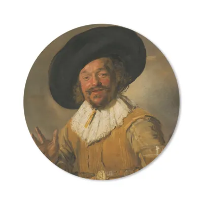 Produktbild von MuchoWow® Mauspad Mousepad Der fröhliche Trinker - Gemälde von Frans Hals 40x40 cm - Mousepads - Maus Mat - Pad - Mausunterlage - Schreibtisch Accessoires