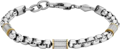 Immagine prodotto di FOSSIL braccialetto All Stacked Up Bicolor Bracelet Silver argentato