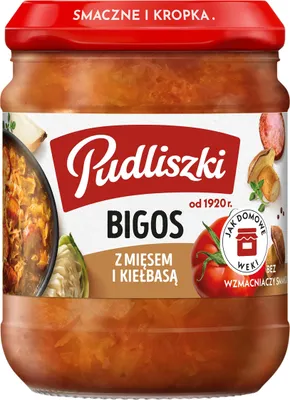 Zdjęcie produktu dla Pudliszki bigos z mięsem i kiełbasą 450g