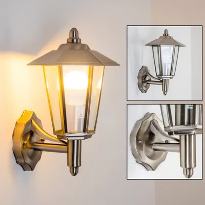 Produktbild von Vado »Vado« moderne Außenwandlampe aufwärts aus Metall u. Glas in Edelstahl