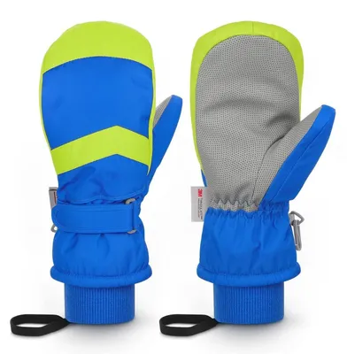 Immagine prodotto di Guanti da sci per bambini, impermeabili, colore blu, taglia extra large (12-14 anni)