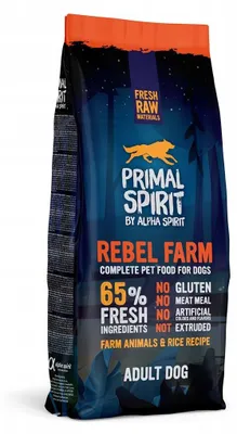 Produktbild von Alpha Spirit Rebel Farm Trockenfutter für Hunde, 65 % Fett, 12 kg