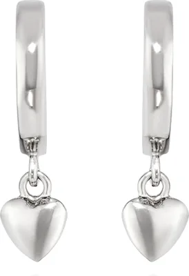 Produktbild von NKlaus Paar Herz Klappcreolen 925 Silber hochglanz 11mm Damen hängende Creolen Ohrringe 13524