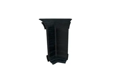 Produktbild von Vilo Flex Innenecke Schwarz Holzoptik Zubehör Eckstück PVC Sockelleiste Fußleiste mit Kabelkanal Laminatleiste Kunststoffleiste Wasserdicht 2 Stück