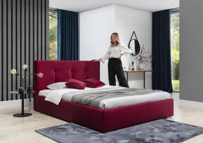 Immagine prodotto di Letto classico, imbottito in velluto, tessuto di alta qualità, ideale per la camera da letto