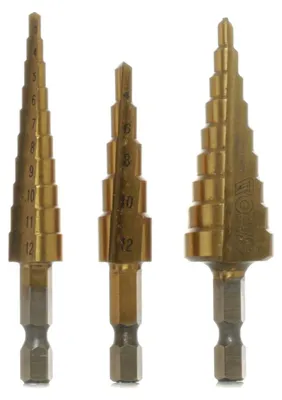 Stufenbohrer-Set, 3-teilig, HSS-Titan, 3-20 mm