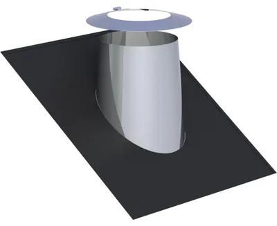 Produktbild von Jeremias DW-FU Dachdurchführung 115mm Elastomerrand Wetterkragen 26-35 Grad doppelwandig Edelstahl Abgassystem für Öl Gas Festbrennstoffe