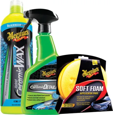 Produktbild von Meguiar's Hybrid Ceramic Detailer 768 ml + Liquid Wax 473 ml Set + 2 Pads