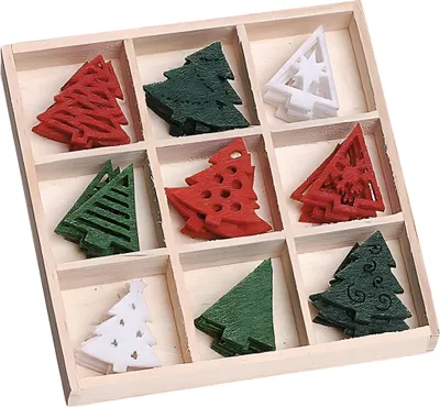 Produktbild von KNORR PRANDELL 218001221 Filzornamentbox Weihnachtsbäume 22 cm Filz