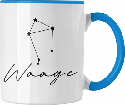 Produktbild von Trendation - Waage Sternzeichen Tasse Geschenk Horoskop Tierkreiszeichen (Blau)