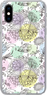 Produktbild von MuchoWow® Handyhülle Schutzhülle Hülle für Telefoonhoesje iPhone X Mädchen - Blumen - Sterne - Muster - Mädchen - Kinder - Kinder Silikon Softcase Handy Hülle - Handyhülle