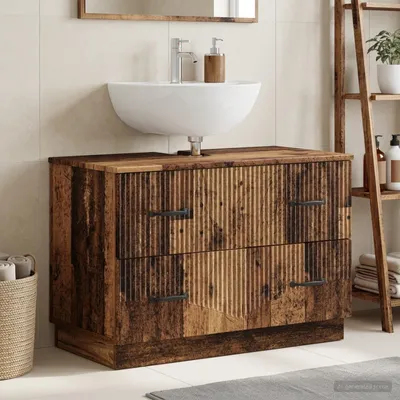 Obrázek produktu pro Maison Exclusive – Skříňka pod umyvadlo HOORN, masivní dřevo, 82 x 41 x 56 cm