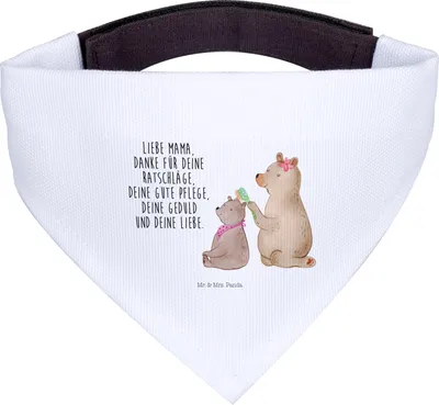 Produktbild von Mr. & Mrs. Panda Halstuch Hund Bär Kind - Weiß - Geschenk, Mutter, Hunde-Bandana, Muttertag, Tuch, Familie, Für Hunde, Hundehalstuch