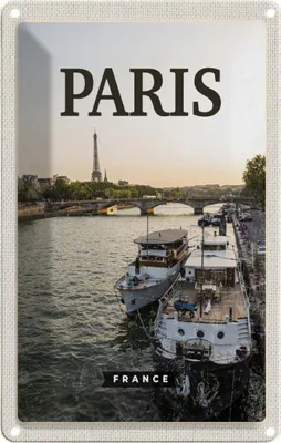 Produktbild von vianmo Blechschild 18x12 cm Paris France Reiseziel Tourismus Bildmotiv Reisemotiv Abenteuer Reisen Urlaub