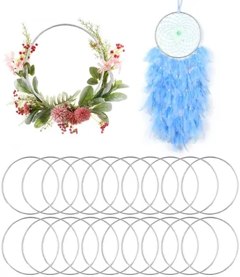 20 Metallringe 10 cm silber für Traumfänger & Macramé