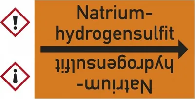 Produktbild von Dreifke® Rohrleitungsband Natriumhydrogensulfit, DIN 2403, ab Ø 15mm, orange/...