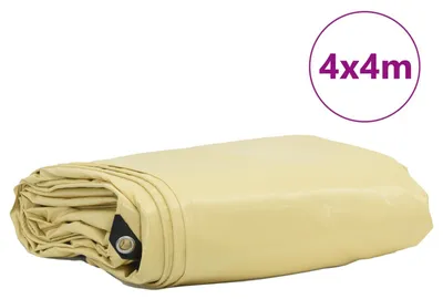 Zdjęcie produktu dla vidaXL Plandeka 650g / m² Beżowa 4 x 4 m Płótno z powłoką PVC