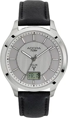 Produktbild von ADORA AF7174 1-205051-001 Herren Uhr Armbanduhr Solaruhr Edelstahl Leder 10Bar
