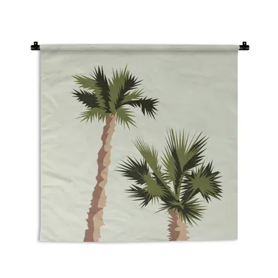 Produktbild von MuchoWow® Wandteppich Wandbehang Palme - Himmel - Sommer 150x150 cm Tapisserie Dekoration Wandtuch - Wohnaccessoires - Modernes