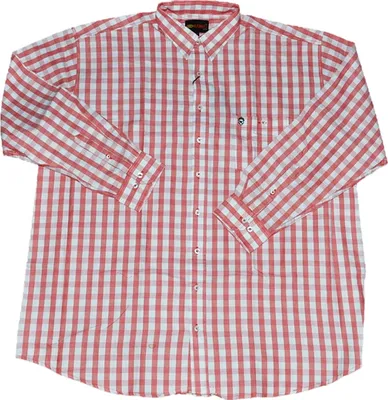 Produktbild von Übergrößen Herren-Piquéhemd KAMRO Rosé/Weiß kariert Mini-Stickerei 6XL