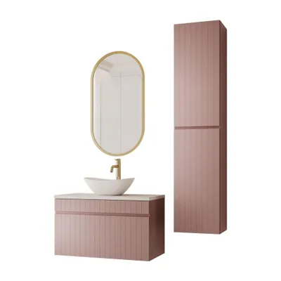 Produktbild von Badezimmer-Set FLORIS muschel, 4-teilig