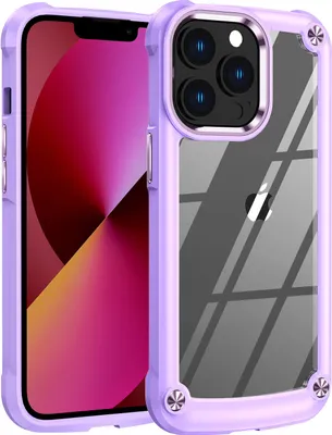 Obrázek produktu pro iPhone 13 Pro Pouzdro, Hybridní průhledné PC TPU bumper a nárazuvzdorné pouzdro pro iPhone 13 Pro Fialová