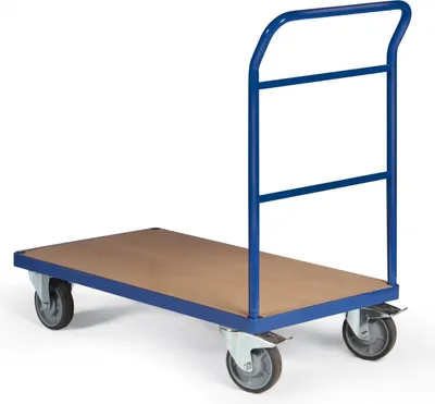 Produktbild von Bako Logistiksysteme Plattformwagen F500 mit Schiebebügel ohne Bordkante 850x500mm