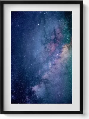 Produktbild von Sternenkosmos– Wandbild mit Rahmen – Gerahmtes Bild  – Wanddekoration – 50x70 cm –  Schwarz Rahmen