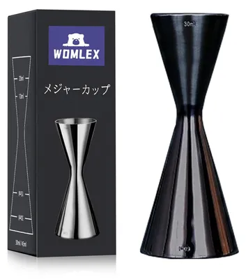 Produktbild von Cocktail Messbecher Barmaß 30ml 60ml Schwarz Edelstahl mit Innenskalierung